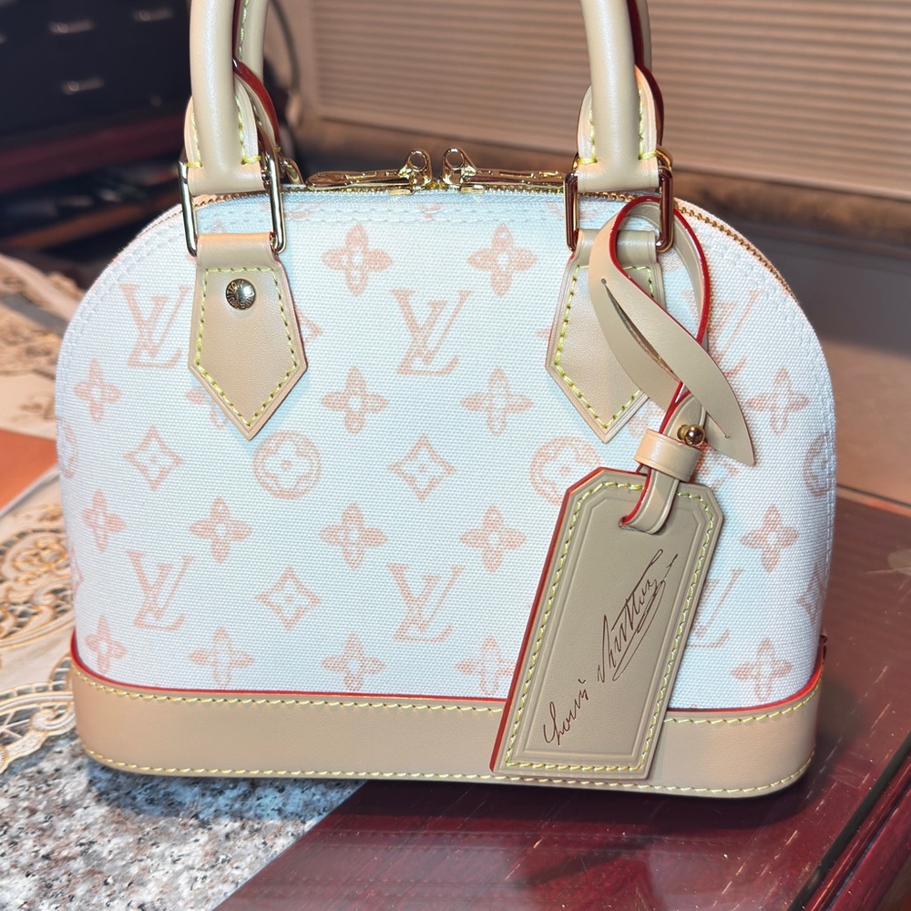 NIB Louis Vuitton Linen Alma BB 130 year Anniversary Monogram Handbag! - Picture 7 of 10